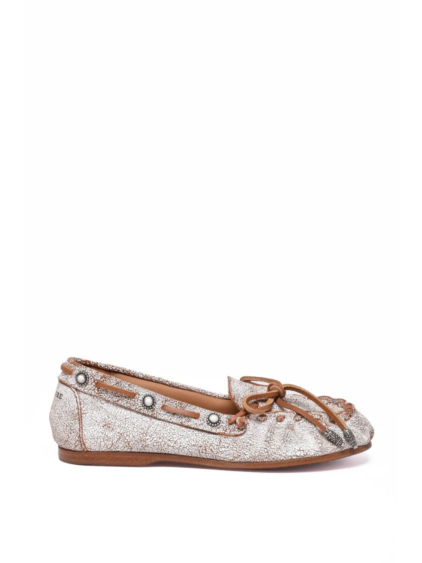 Sartore Brown Worn Effect Leather Loafers