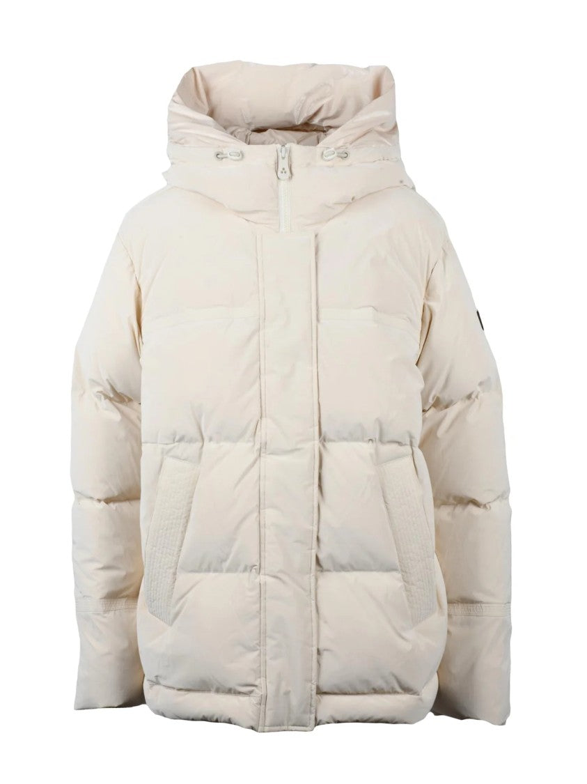 Peuterey White Anish Quilted Hooded Down Jacket