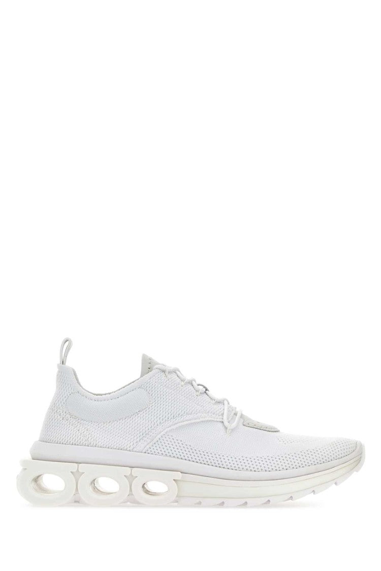 Salvatore Ferragamo White Tech Knit Nima Sneakers