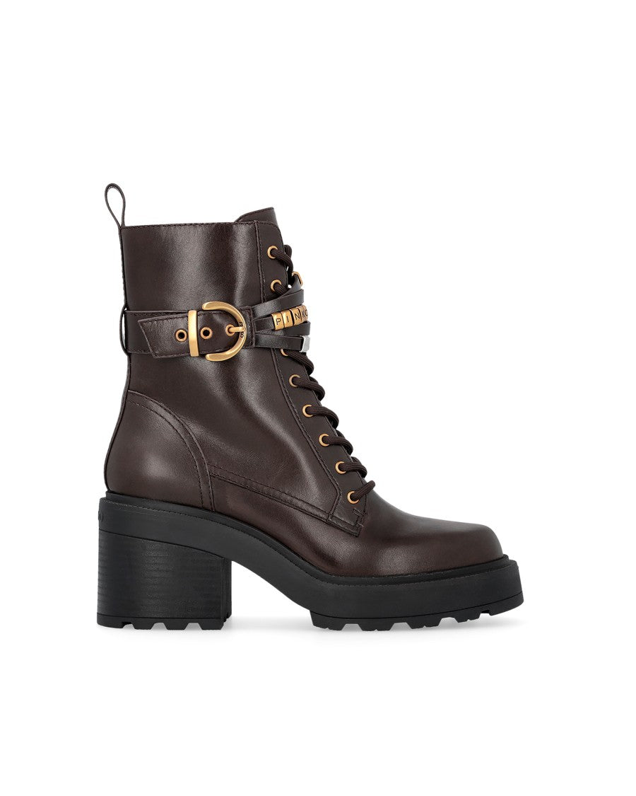 Pinko Leather Altea 01 Lace-Up Boots