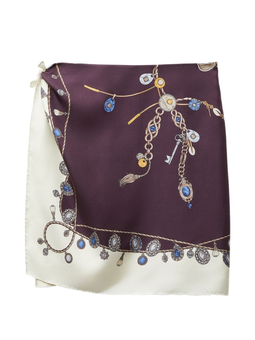 Versace Wrap Scarf Printed Skirt