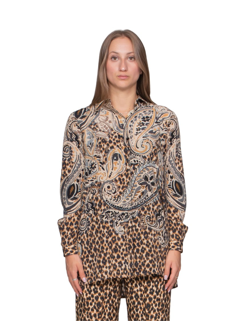 Etro Loose-Fitting Mixed Print Shirt
