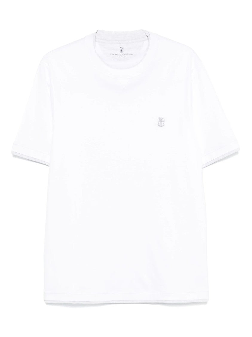 Brunello Cucinelli Relaxed-Fit White Cotton T-Shirt