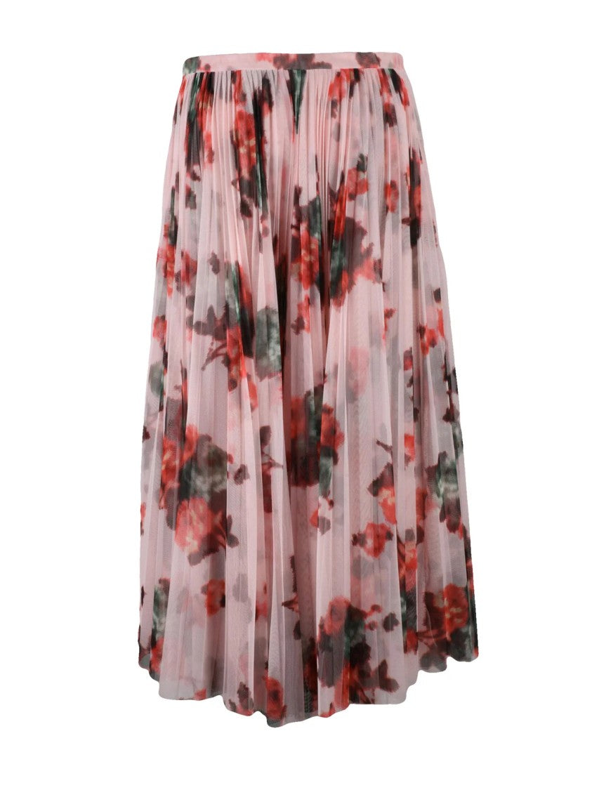 Philosophy Di Lorenzo Serafini Pink/Green Voile Plissé Polyester Skirt