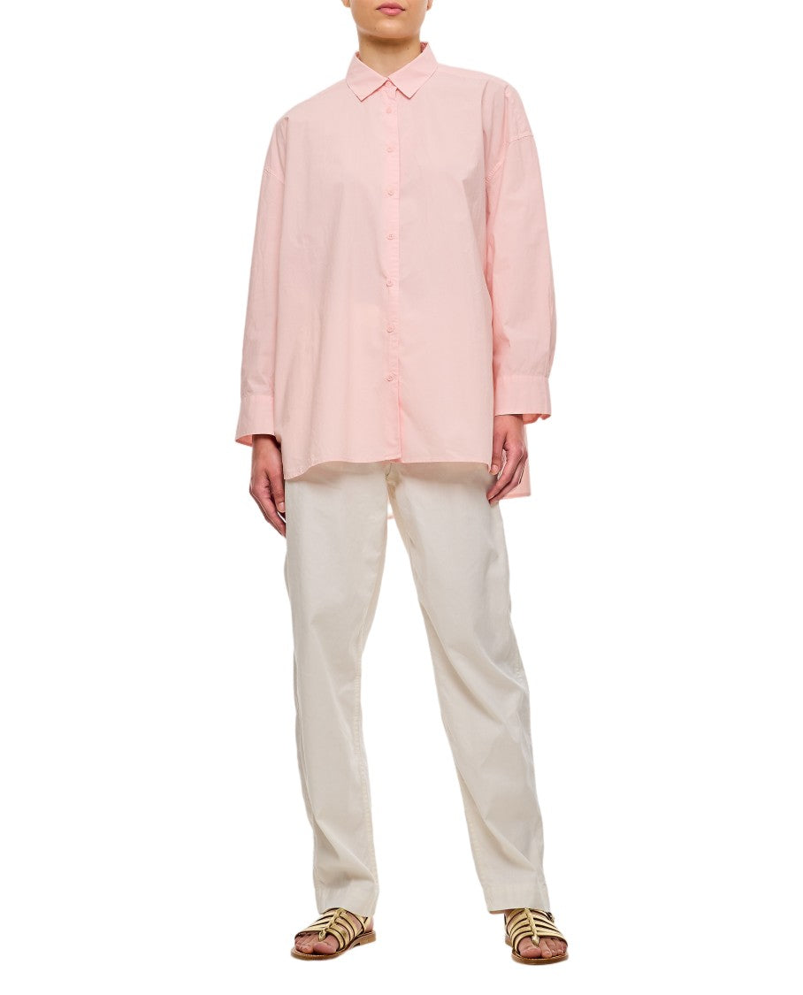 Casey & Casey Relaxed Cotton And Linen Pants With Corozo Button Details