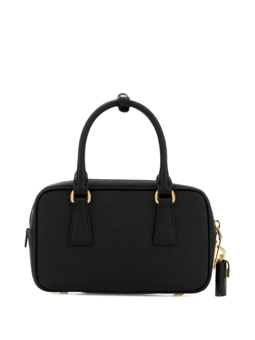 Prada Textured Leather Logo Plaque Handbag