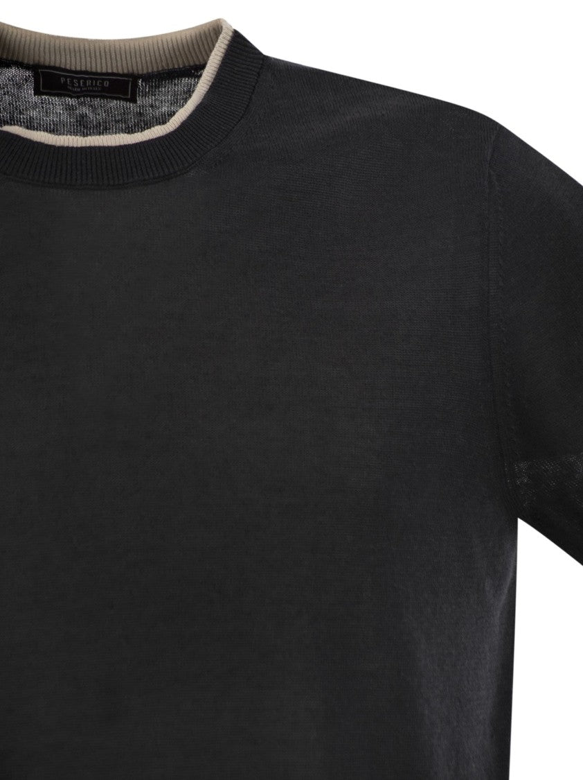 Peserico T-Shirt In Linen And Cotton Yarn