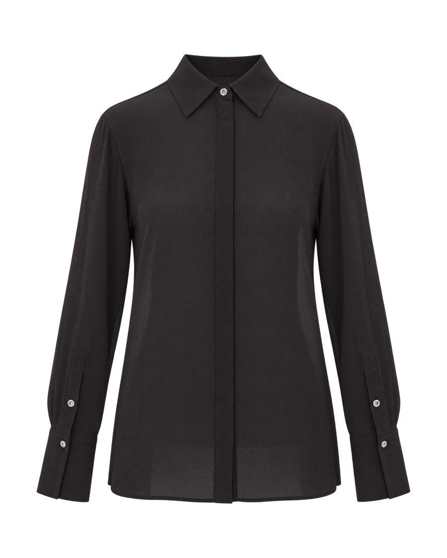 Liu Jo Black Lightweight Crepe De Chine Blouse