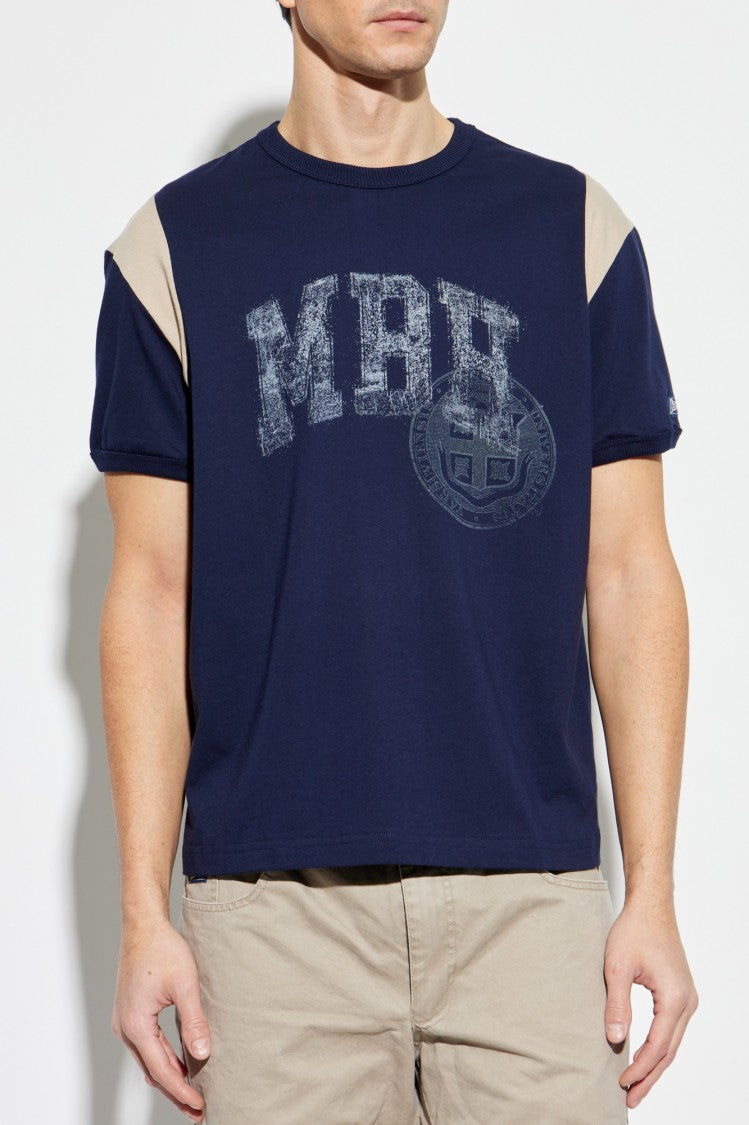 Misbhv Navy T-Shirt With Logo Appliqué