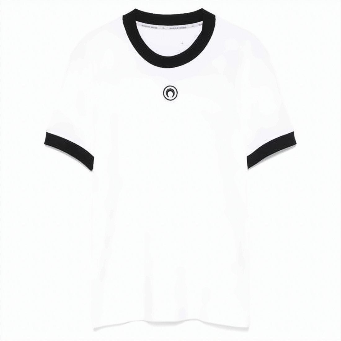 Marine Serre Contrasting Trim Short-Sleeve T-Shirt With Emblem