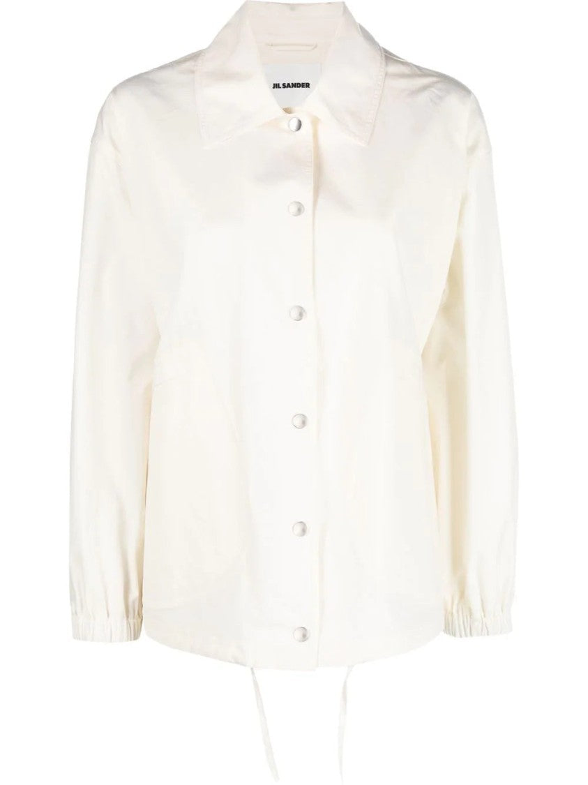 Jil Sander Beige Minimalist Jacket With Adjustable Drawstring Hem