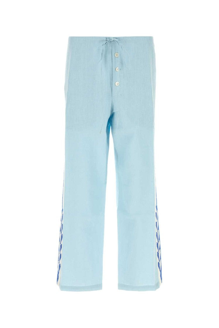 Bode Light Blue Linen Pant