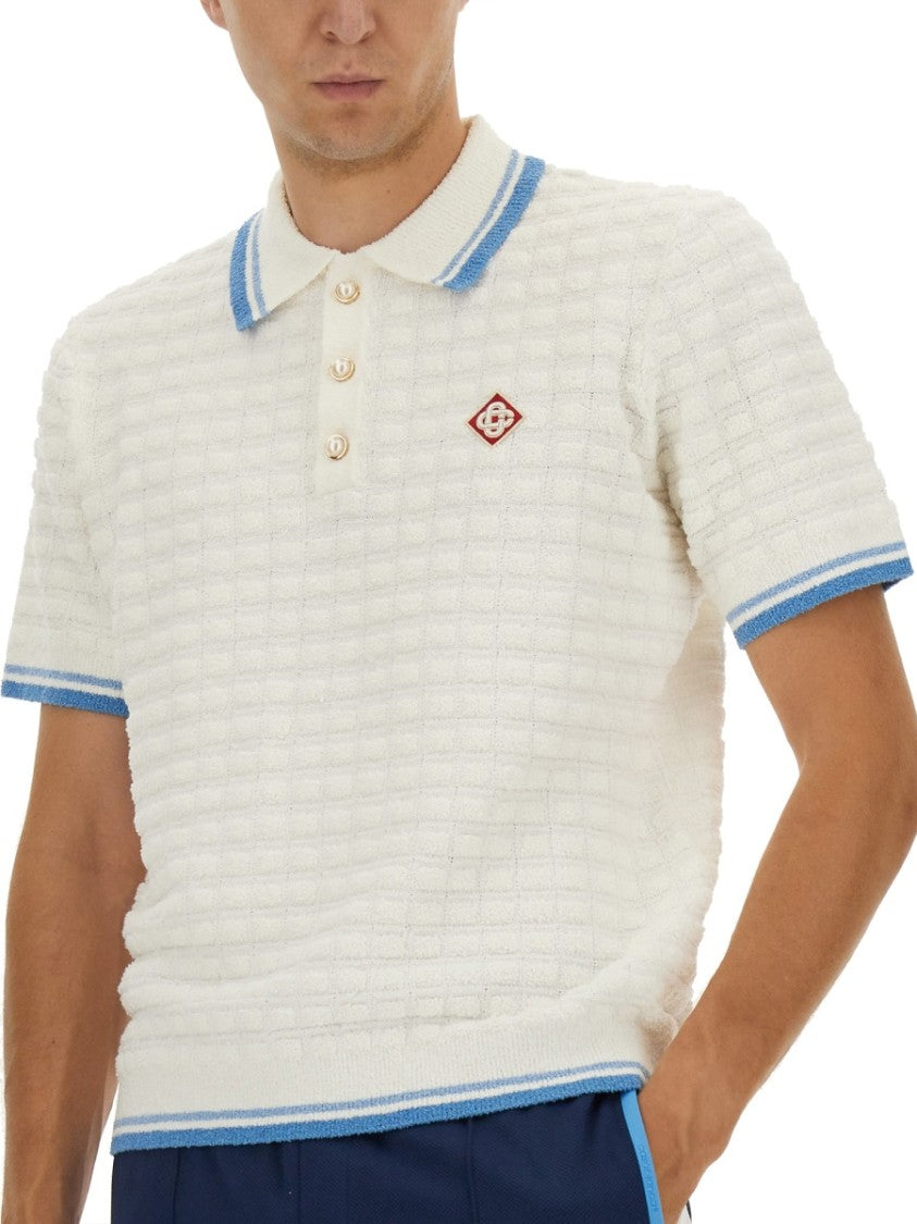 Casablanca Cotton Bouclé Polo Shirt