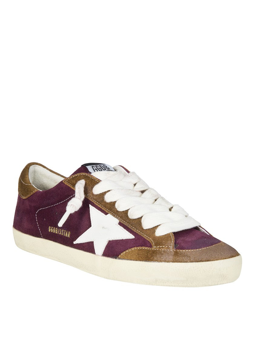 Golden Goose Burgundy Suede White Leather Star Sneakers