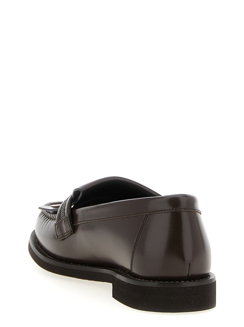 Brunello Cucinelli Leather Loafers With Monile Detail