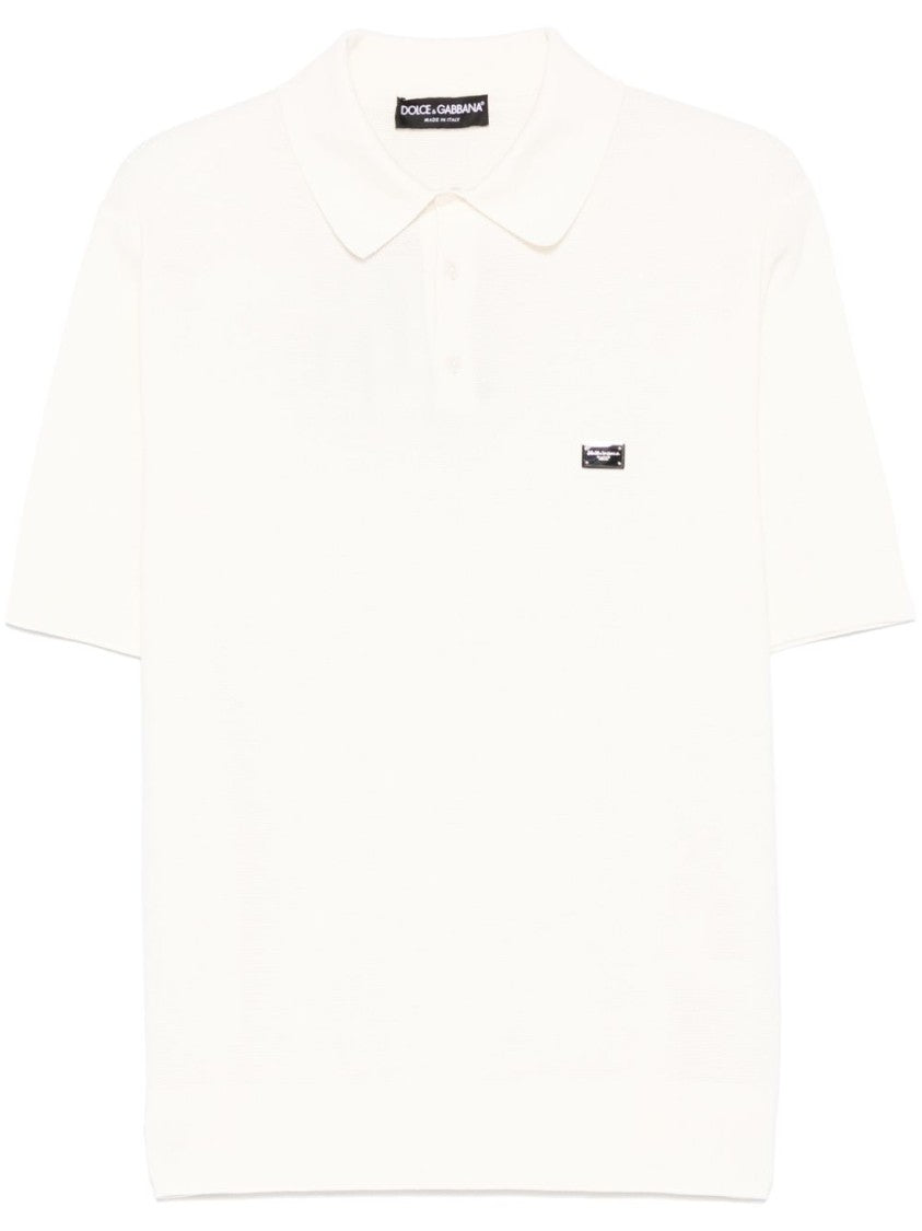 Dolce & Gabbana Classic Textured Fabric White Polo