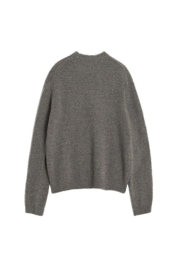 Maison Kitsuné Wool-Mohair Crewneck Sweater With Fox Jacquard