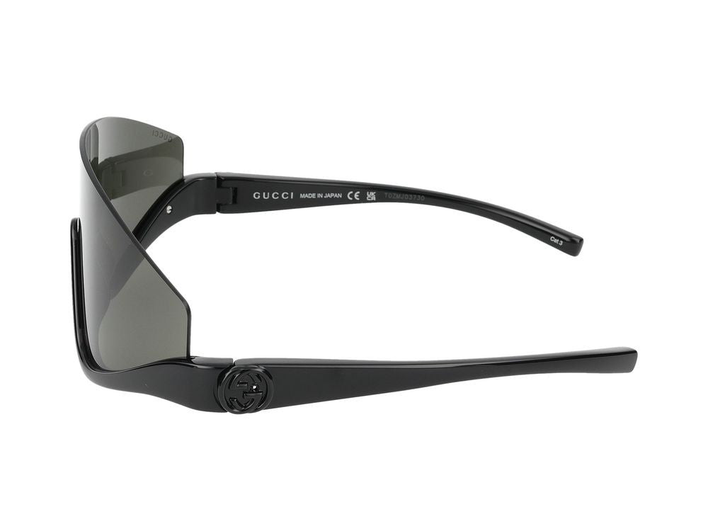 Gucci Black Shield-Style Sunglasses