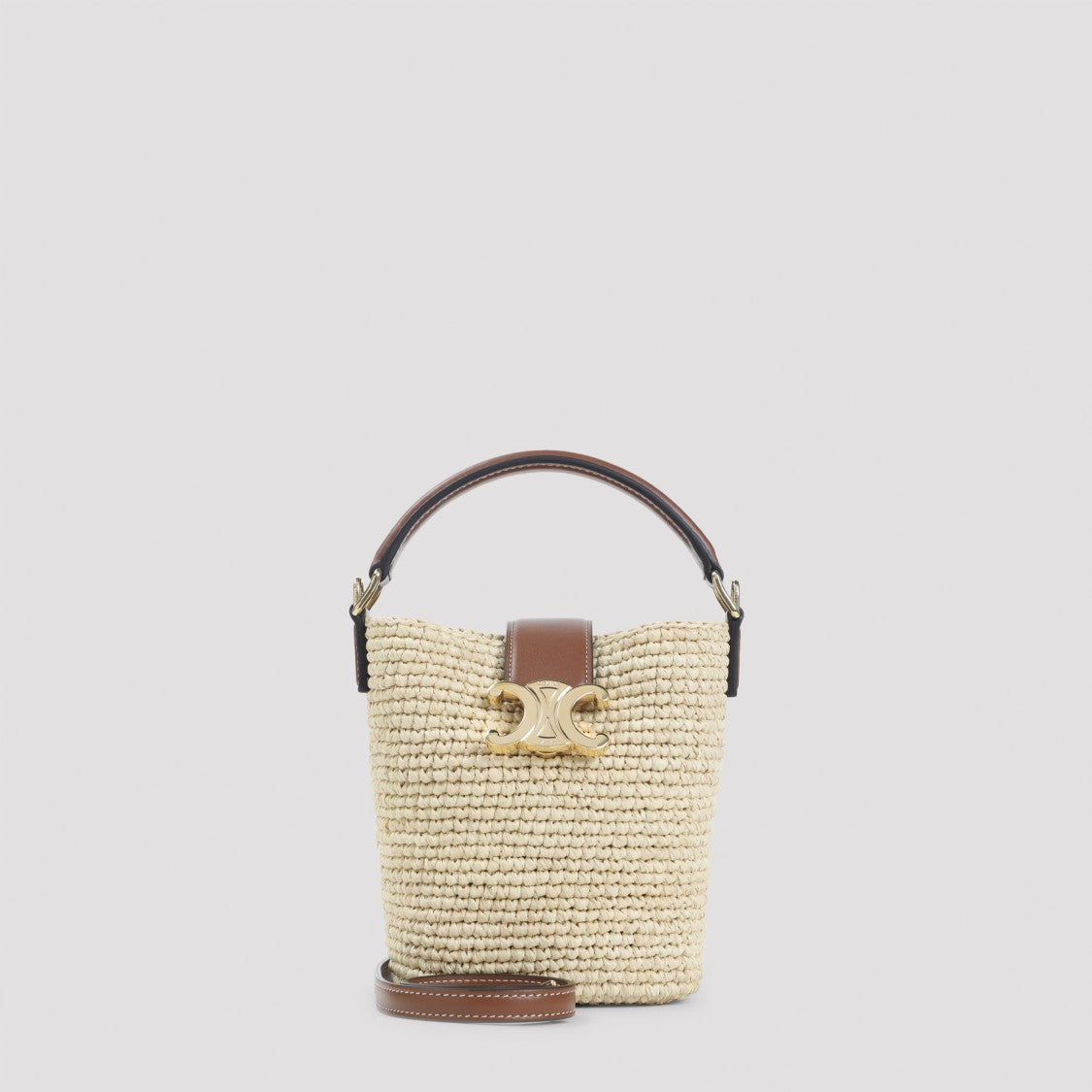 Celine Compact Raffia Bucket Handbag