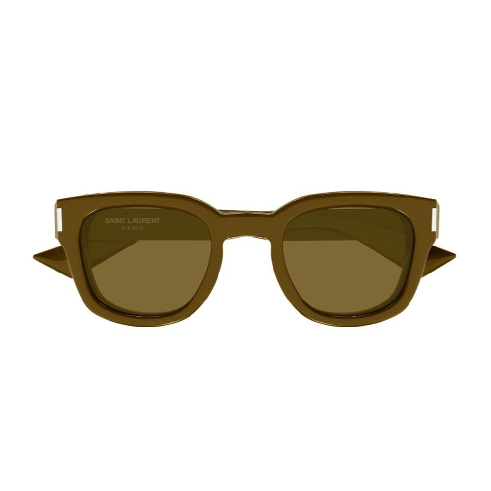 Saint Laurent Sl 838 Linea Corner Angle Panthos-Shaped Khaki Brown Acetate Sunglasses