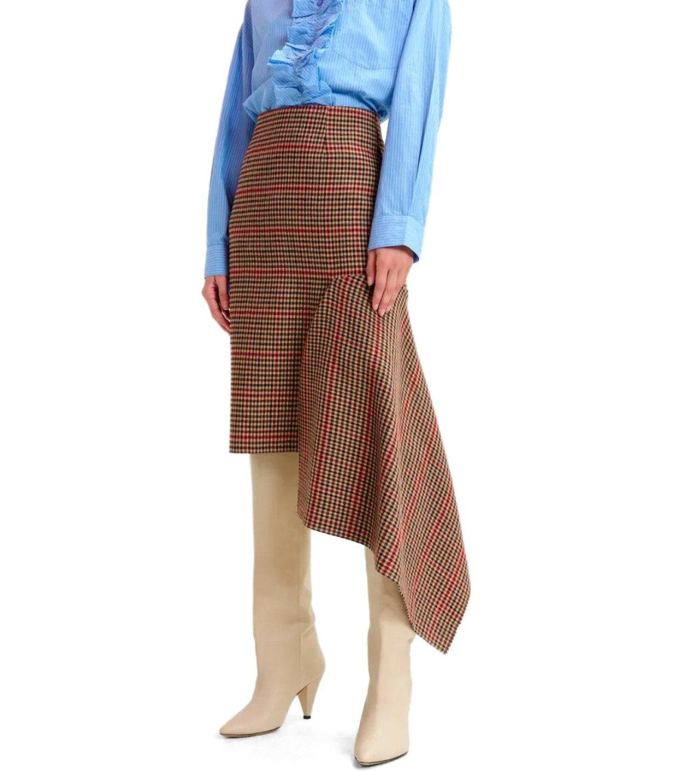 Essentiel Antwerp Ifeather Brown Midi Skirt