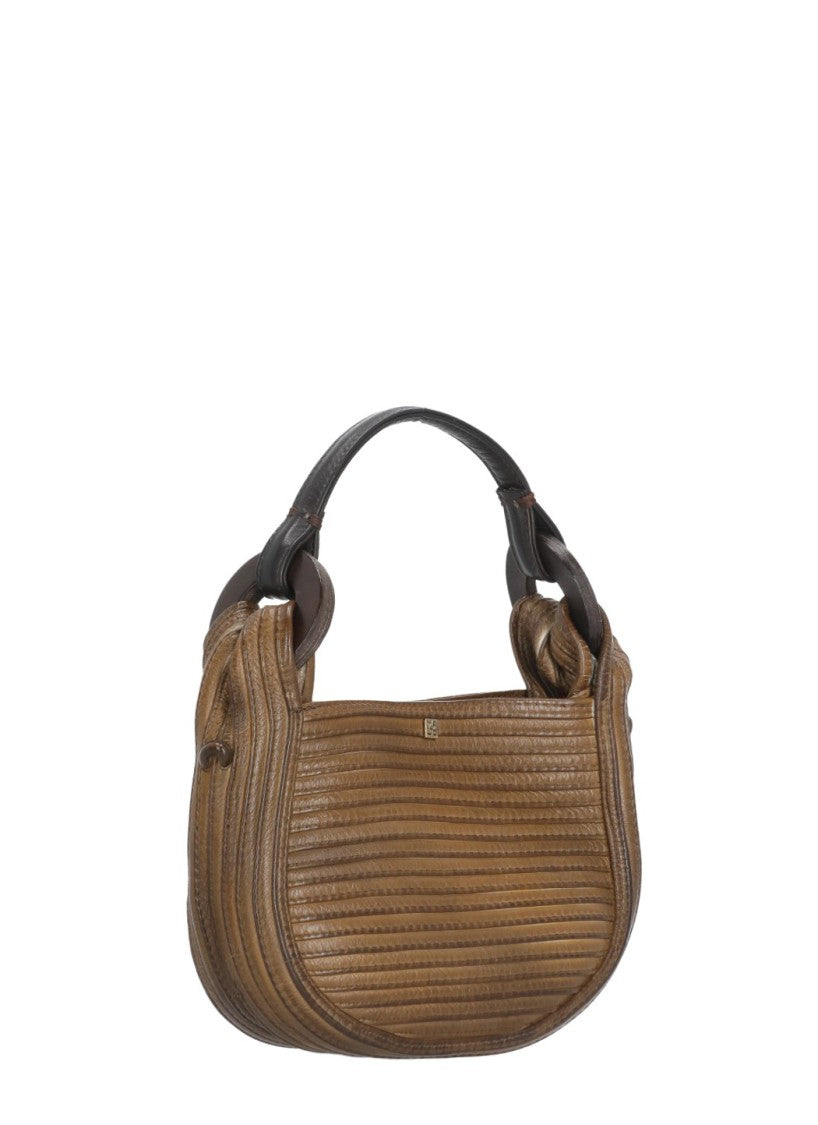 Majo Textured Majo Leather Handbag With Adjustable Strap
