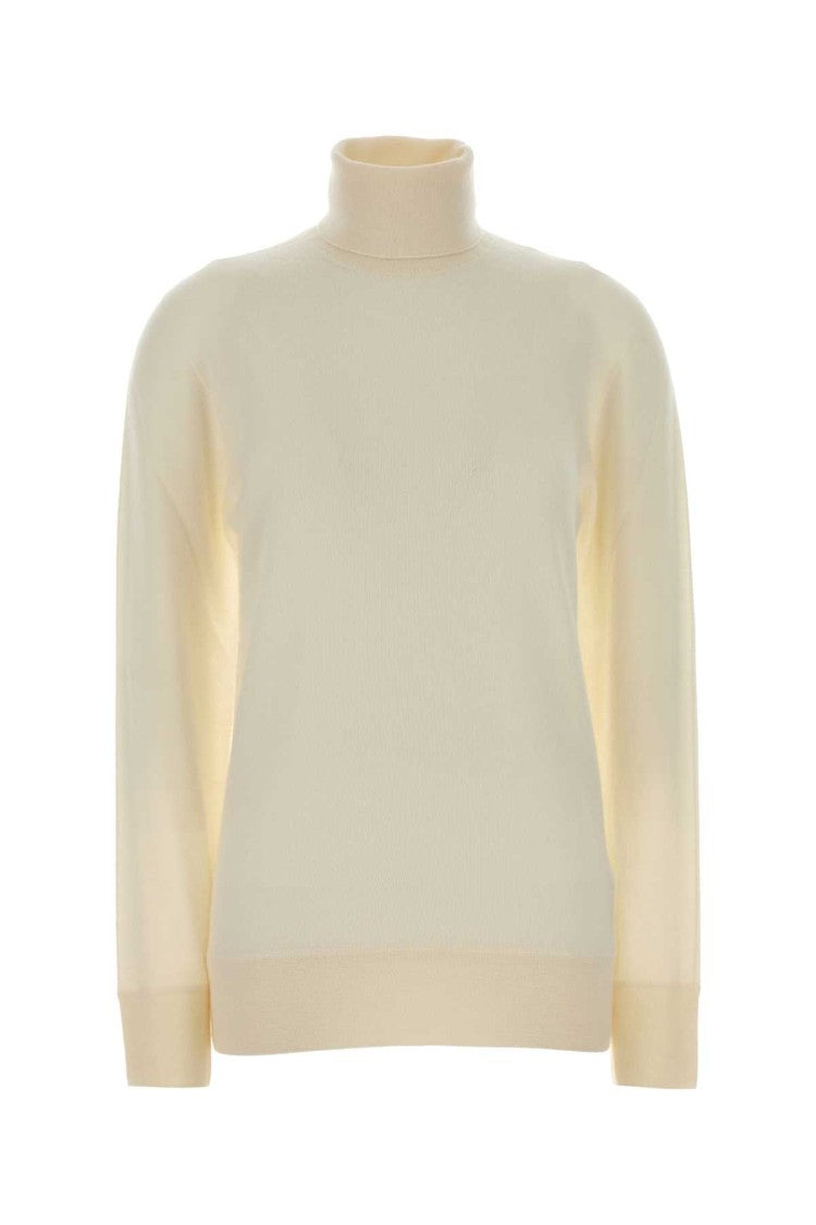 The Row Ivory Cashmere Lizzy Sweater