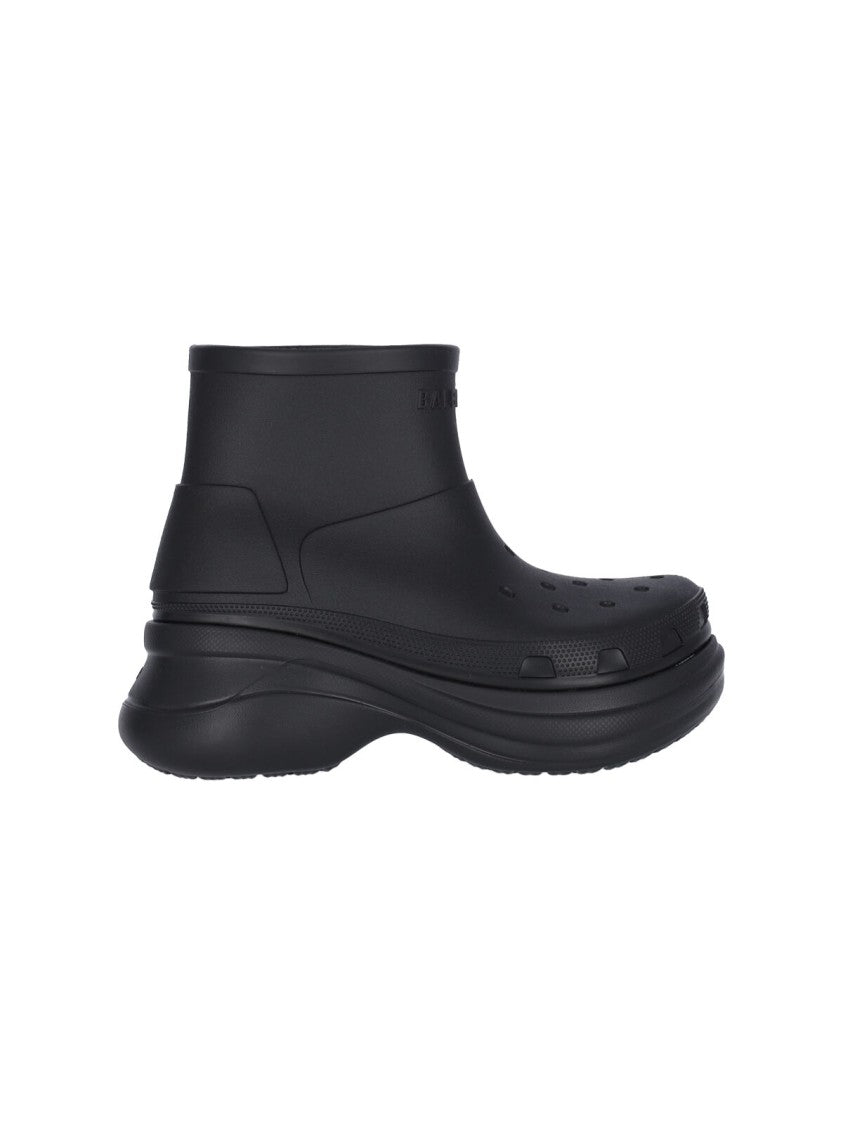Balenciaga Rubber Ankle Boots – Black