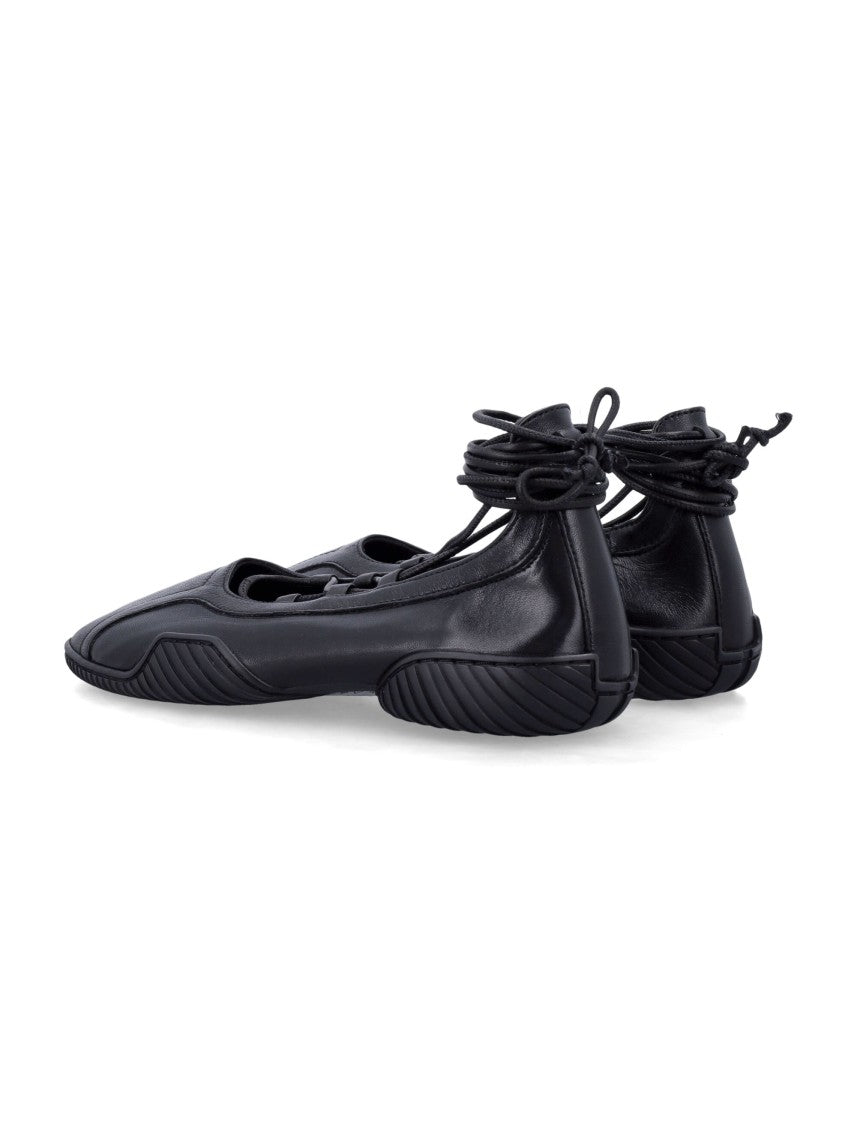 Miista Averie Round Toe Leather Lace Flats
