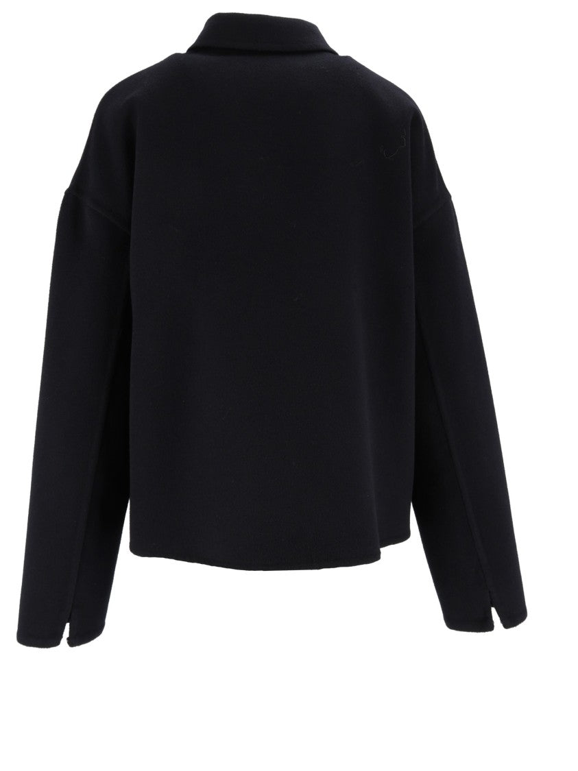 Fabiana Filippi Night Blue Cropped Virgin Wool Jacket
