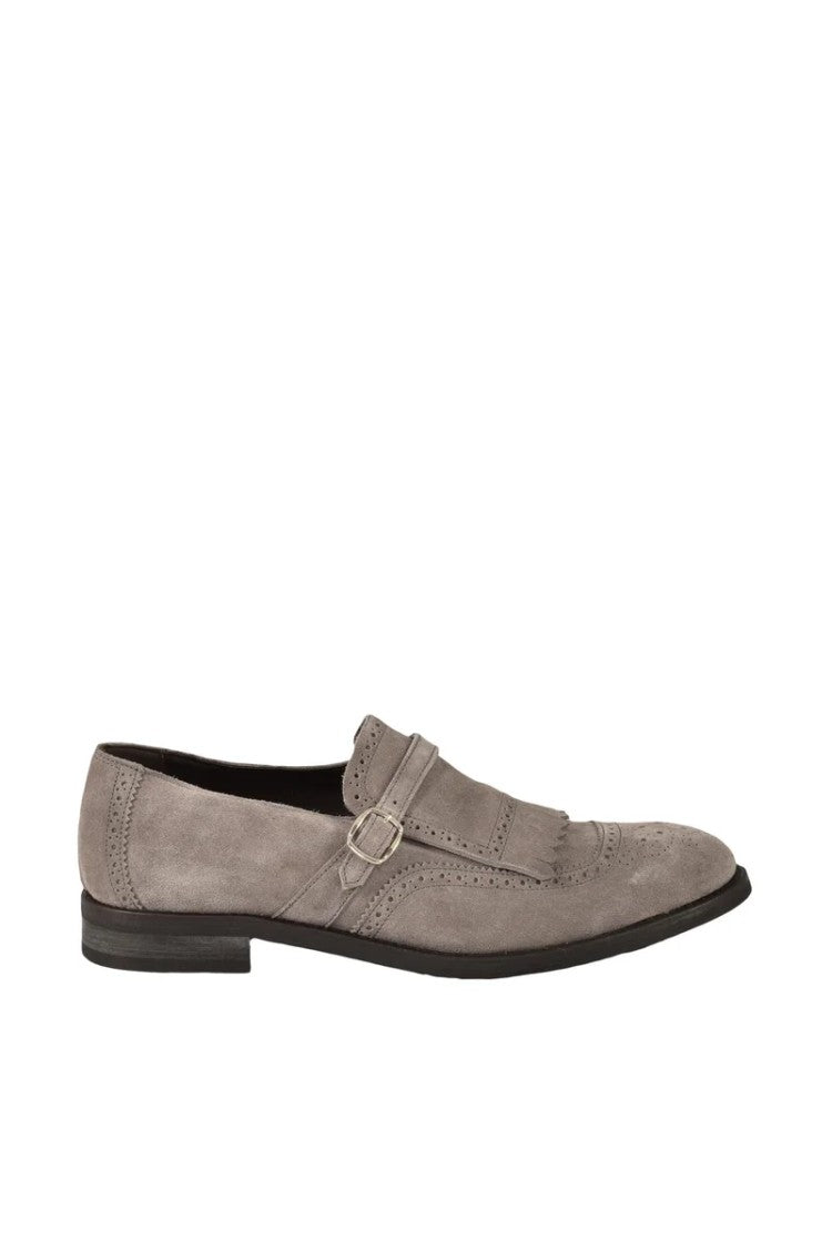 Magenta Suede Loafers - Grey