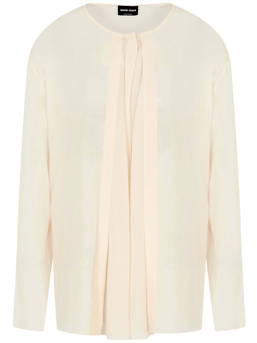 Giorgio Armani Fluid Georgette Silk Blouse With Concealed Button Closure