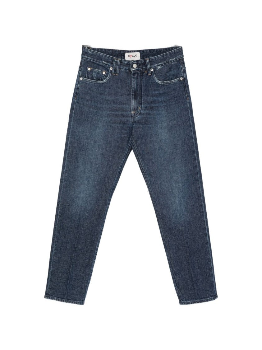 Cycle Indigo Five-Pocket Straight-Leg Jeans