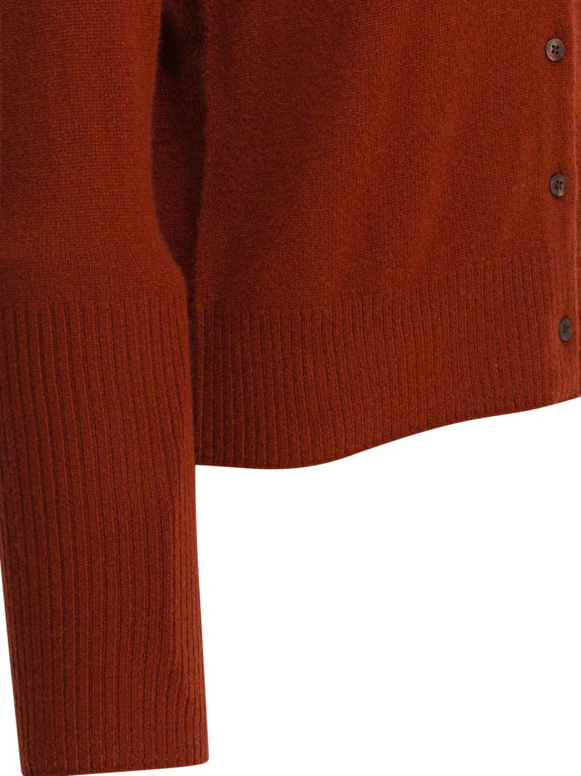 Guest In Residence Brown Cashmere Cardigan With Classic Silhouette