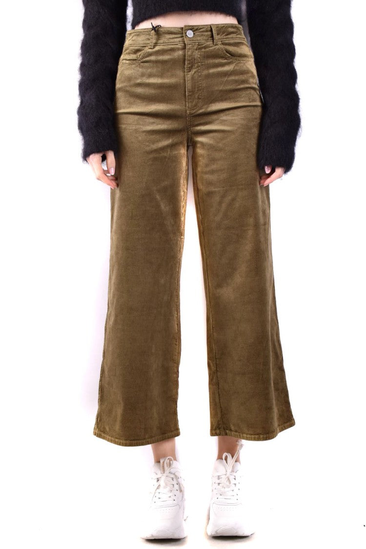 Paige High-Waisted Wide-Leg Cropped Textured Pants