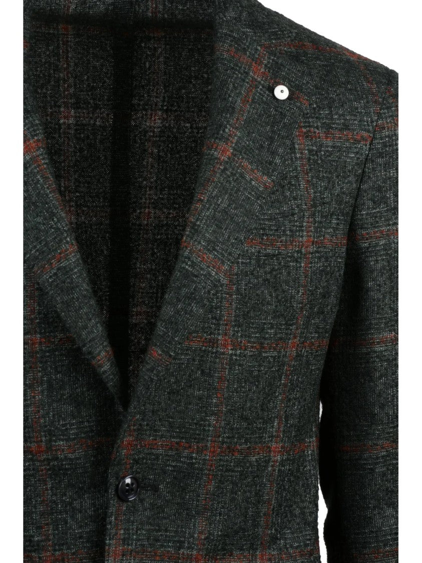 L.B.M. 1911 Rounded Check Pattern Jacket With Button Closure