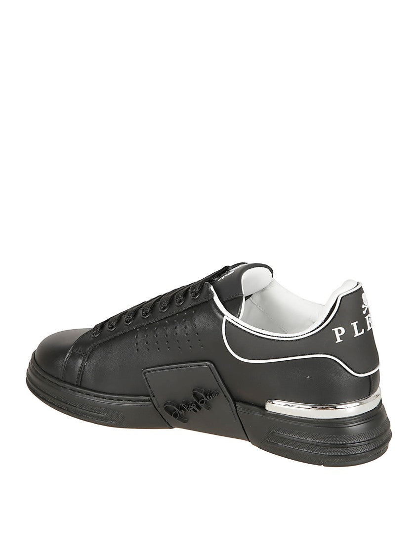 Philipp Plein Low-Top Black Leather Sneakers