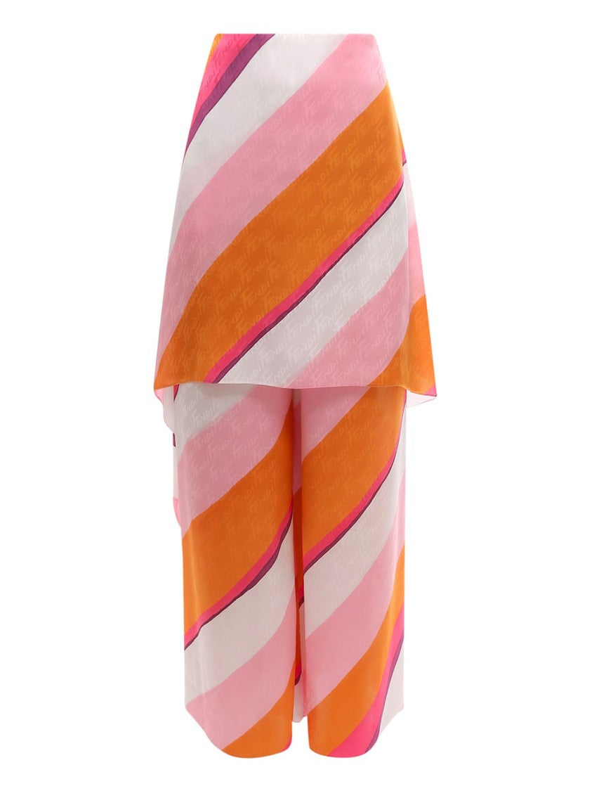 Fendi Ff Color-Block Draped Trousers