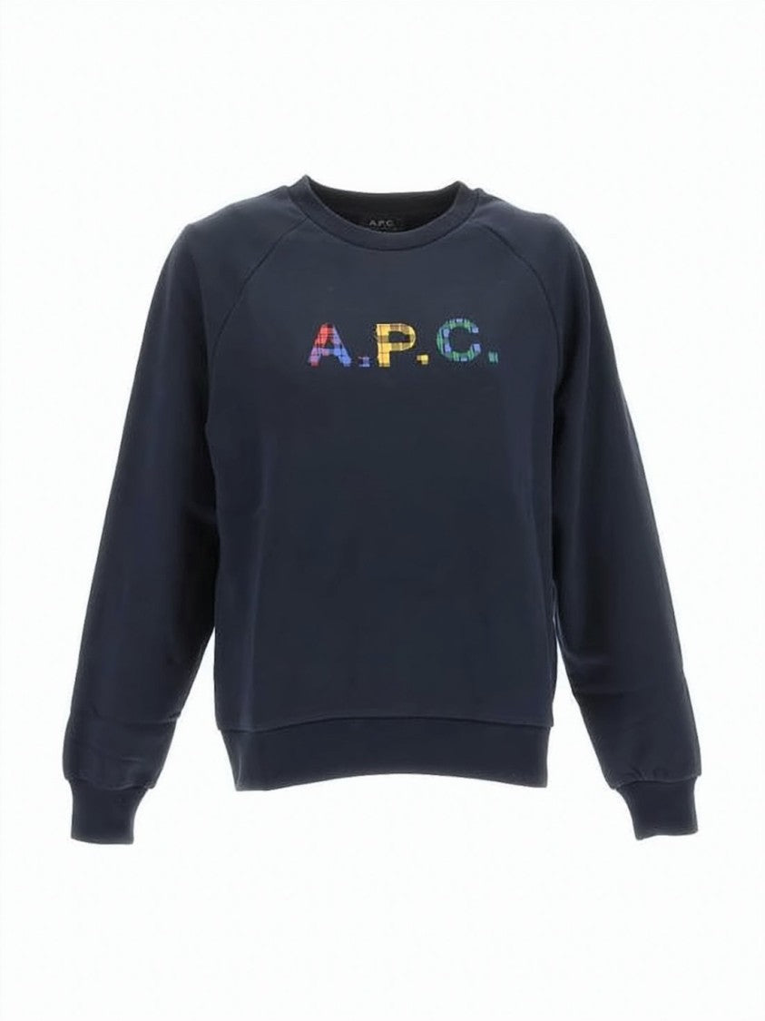 A.P.C. Relaxed Fit Long-Sleeve Sweatshirt With Plaid Logo