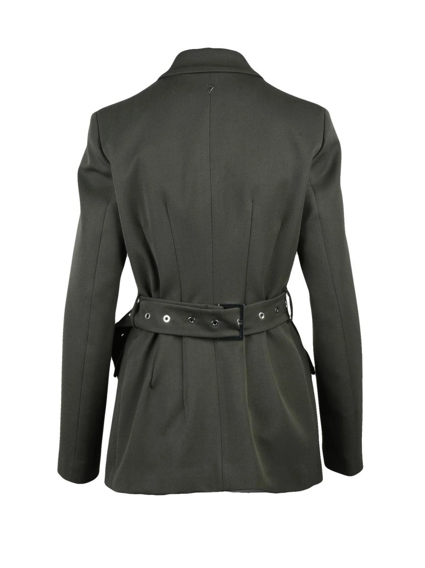 Dondup Double-Breasted Tailored Jacket With Adjustable Martingale