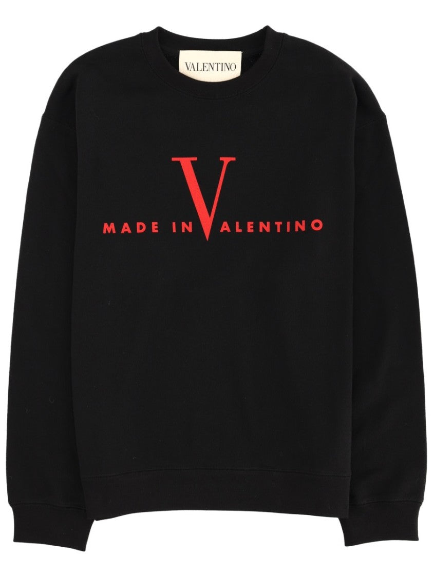 Valentino Made In Valentine Crew Neck Cotton Sweatshirt