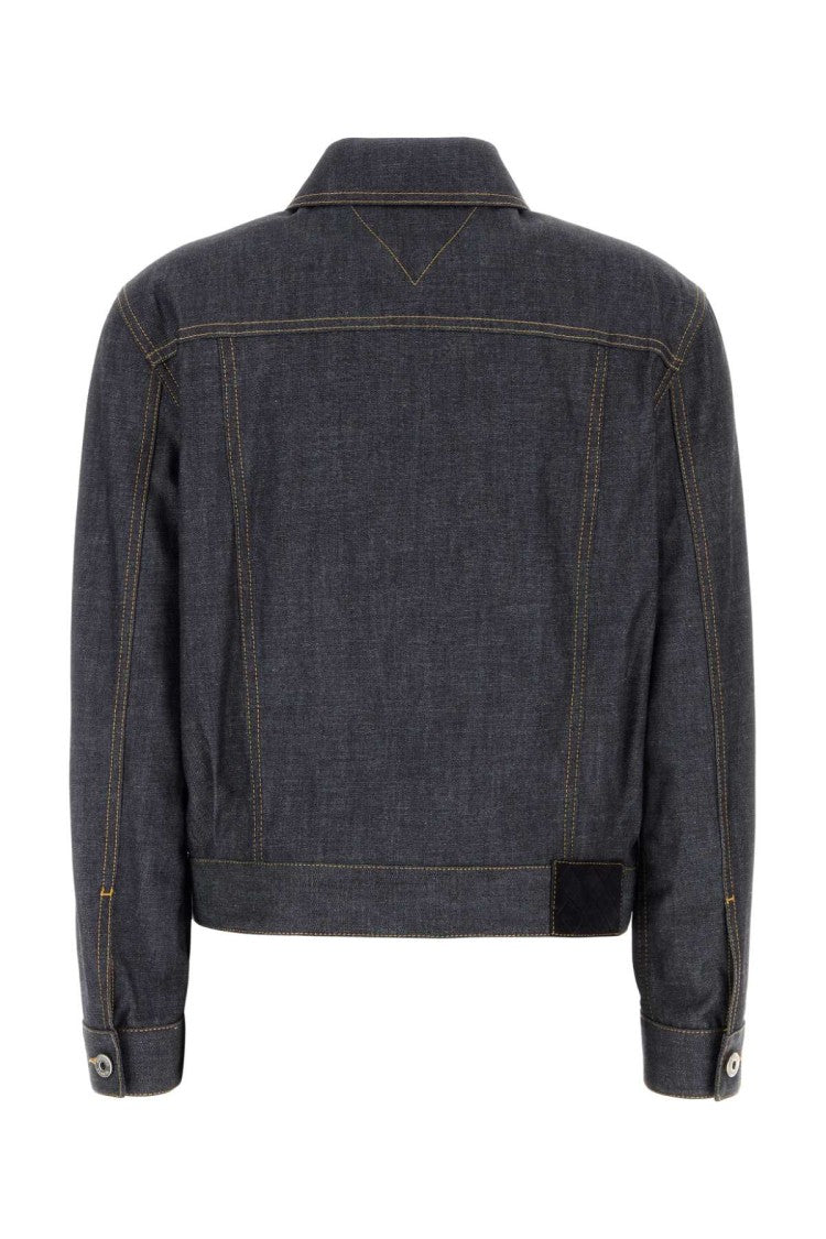 Bottega Veneta Structured Black Denim Jacket With Contrasting Stitching