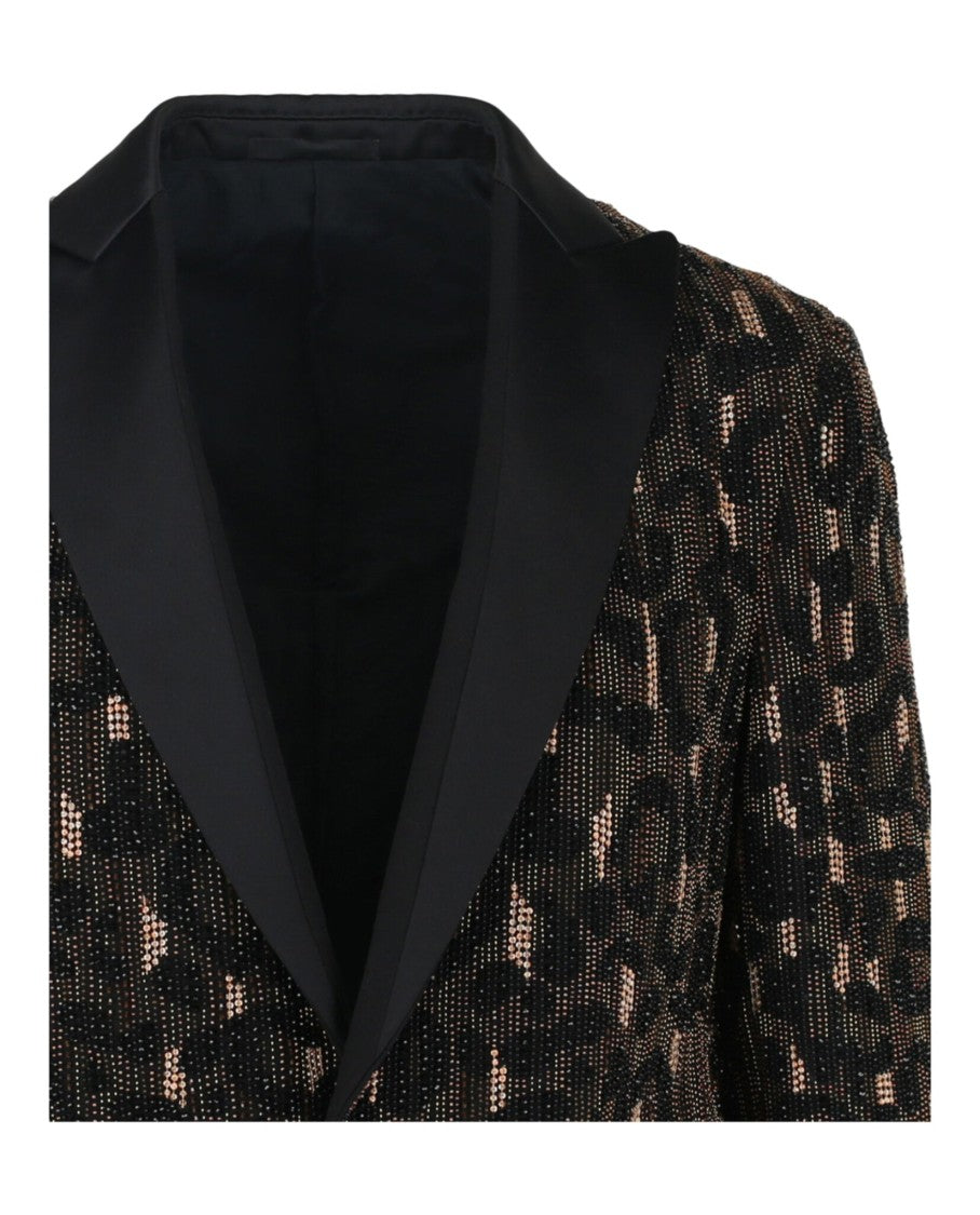 Versace Beaded Embellished Animal Patterned Blazer