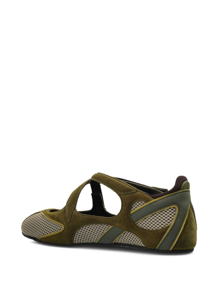 The Attico Olive Green Ballerina Flats