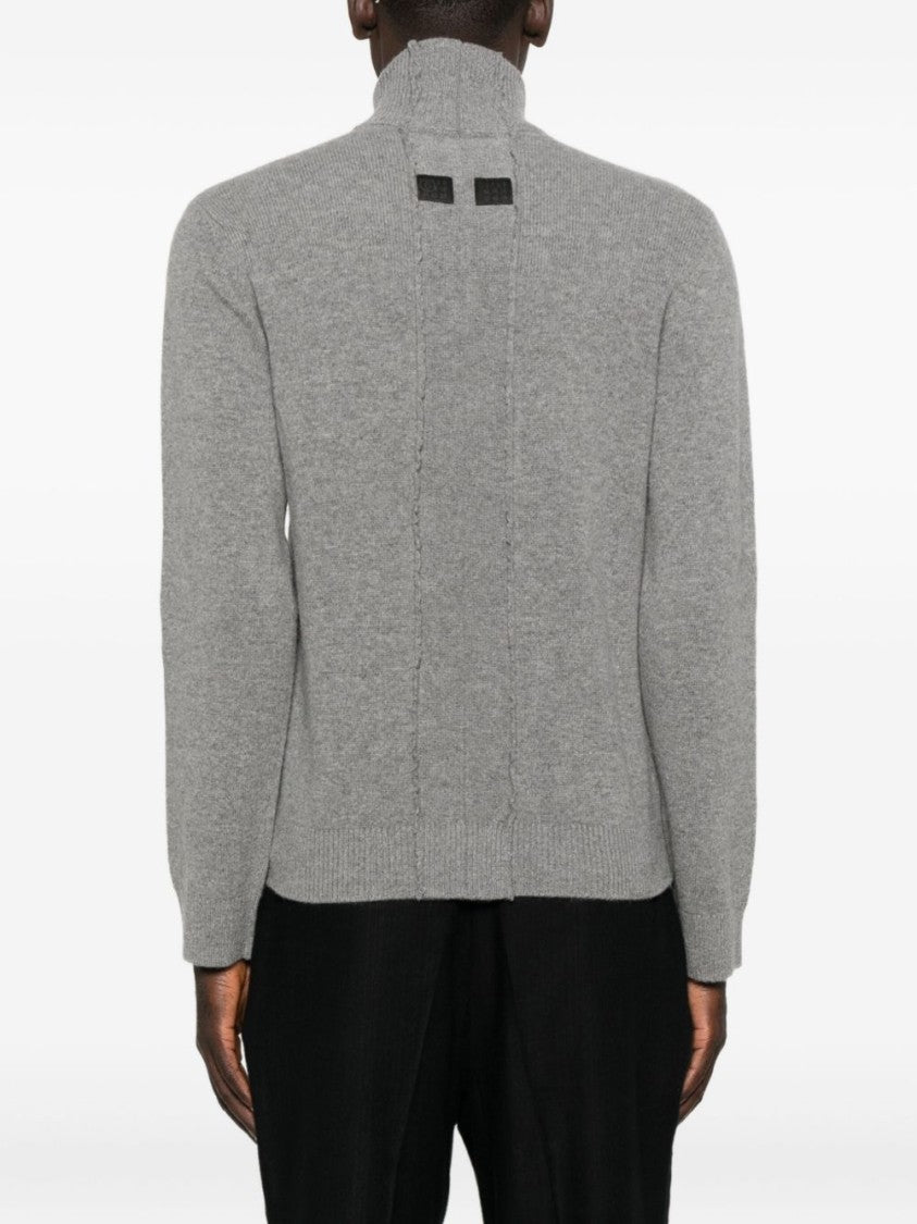 Mm6 By Maison Margiela Classic Knit Grey Sweater With Comfortable Fit
