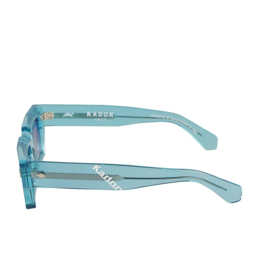 Kador Disko Translucent Turquoise Rectangular Sunglasses With Gradient Lenses