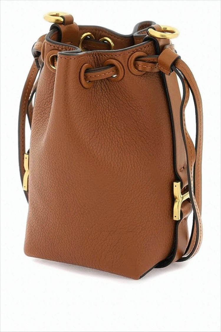 Chloé Textured Cow Leather Bucket-Style Shoulder Bag