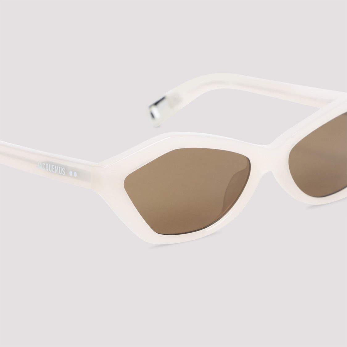 Jacquemus Translucent Cat-Eye Sunglasses With Warm Brown Lenses