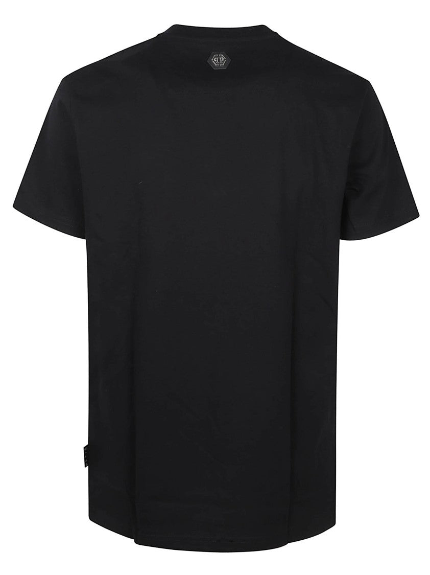 Philipp Plein Graphic Black Cotton T-Shirt With Bold Logo Design