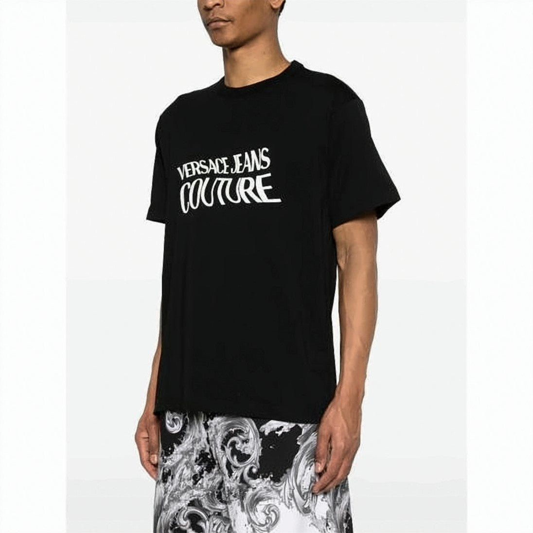 Versace Short-Sleeve Black Graphic Tee